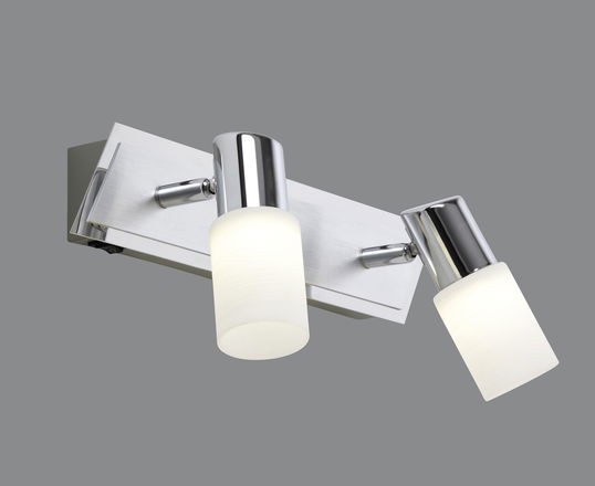 Plafoniera Clapton, TRIO, 36x7x18.5 cm, 5W, 2x SMD LED, metal, argintiu