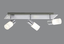 Plafoniera Clapton, TRIO, 50x7x18.5 cm, 5W, 3x SMD LED, metal, argintiu