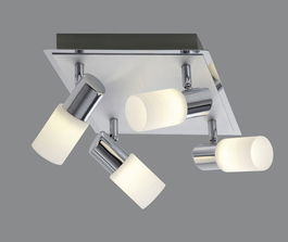 Plafoniera Clapton, TRIO, 31x22x18.5 cm, 4W, 4x SMD LED, metal, argintiu