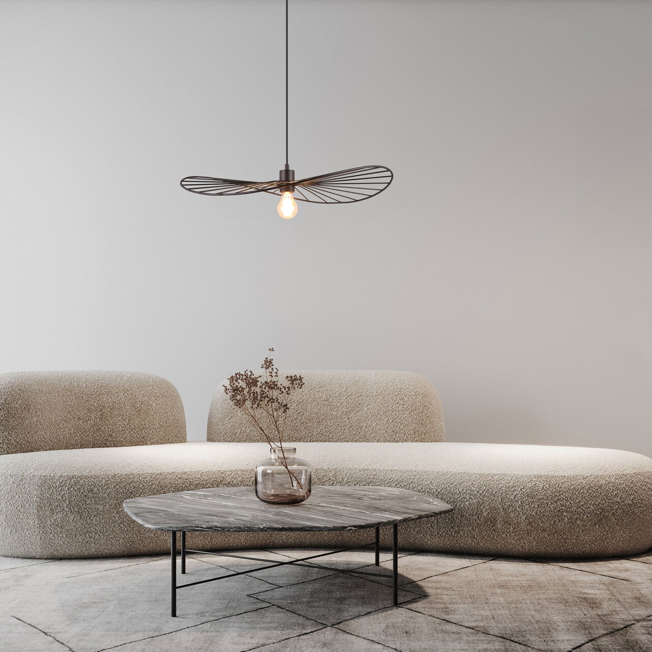 Lustra Chapeau, RL, 60x150 cm, 40W, 1x E27, metal, negru mat
