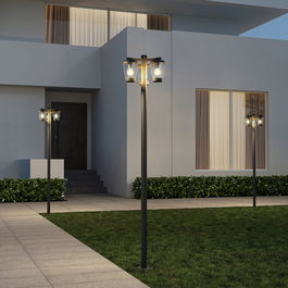 Lampadar de exterior Cavado, TRIO, 44.6x220 cm, 40W, 3x E27, aluminiu, antracit