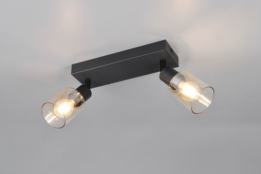 Plafoniera Cadiz, RL, 27.5x8.5x17 cm, 10W, 2x E14, metal, negru mat