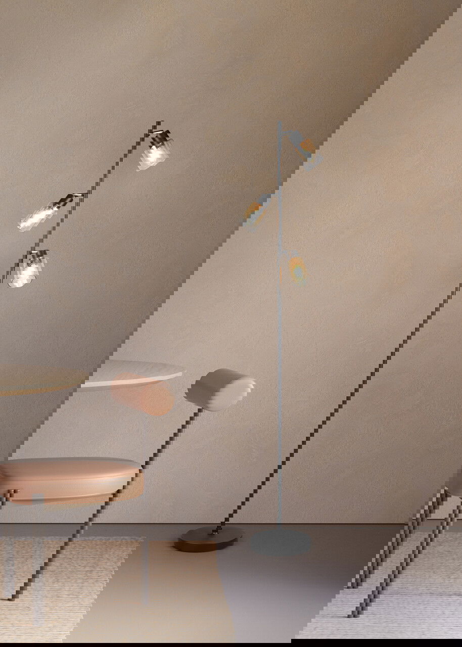 Lampadar Cadiz, RL, 23x154 cm, 10W, 3x E14, metal, negru mat/transparent