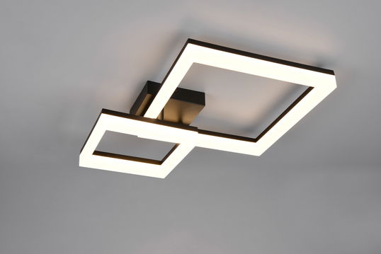 Plafoniera Camino, RL, 62x46.5x12.5 cm, 22W, 1x SMD LED, plastic, negru mat