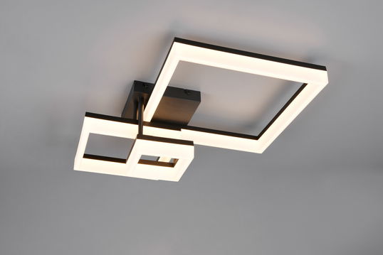 Plafoniera Camino, RL, 65x46.5x17.5 cm, 32W, 1x SMD LED, plastic, negru mat