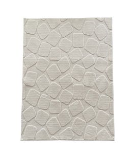 Covor 3D cu model in relief, Stone, Heinner, 120x160 cm, poliester, crem