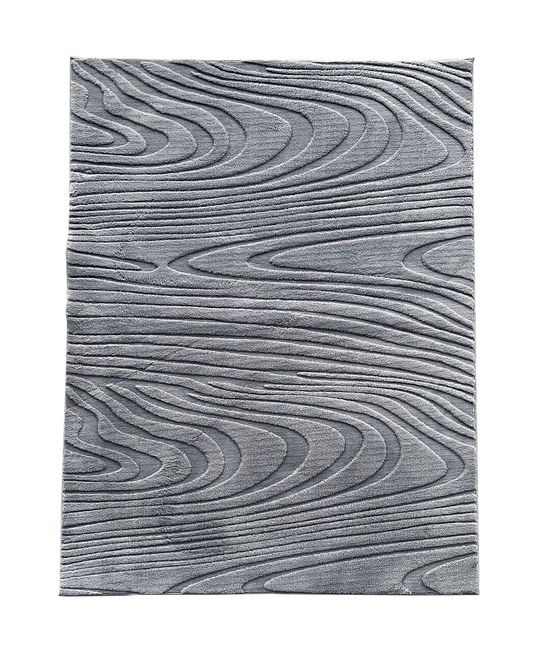 Covor 3D cu model in relief, Wave, Heinner, 120x160 cm, poliester, gri