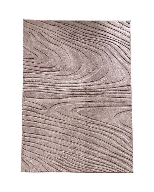 Covor 3D cu model in relief, Wave, Heinner, 120x160 cm, poliester, maro