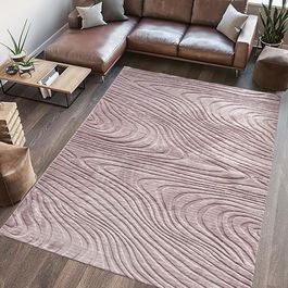 Covor 3D cu model in relief, Wave, Heinner, 200x300 cm, poliester, maro