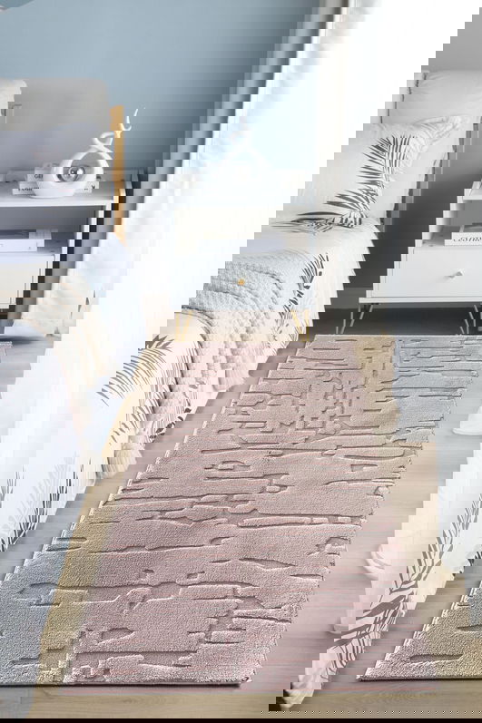 Covor 3D cu model in relief, Vista, Heinner, 80x150 cm, poliester, maro