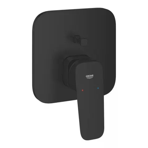 Baterie cada dus incastrata Grohe Cubeo negru mat fara corp ingropat