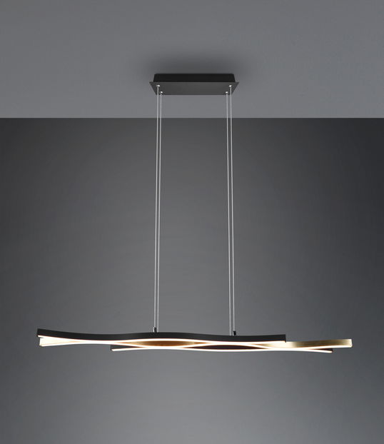 Lustra Blaze, TRIO, 107.5x15.5x150 cm, 35W, 1x SMD LED, metal, bronz/negru