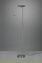 Lampadar Brantford, TRIO, 30x41.6x180 cm, 30W/6.5W, 2x SMD LED, metal, argintiu