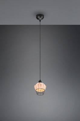 Lustra Borka, RL, 17.5x150 cm, 40W, 1x E27, ratan, natur/negru