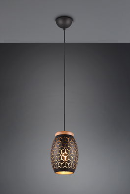 Lustra Bidar, RL, 15x150 cm, 28W, 1x E27, metal, negru/natur