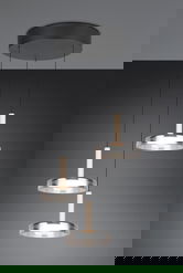 Lustra Celeste, TRIO, 35x200 cm, 7W, 3x SMD LED, metal, negru/gri