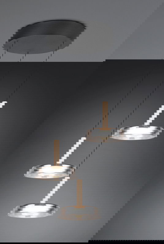 Lustra Celeste, TRIO, 35x200 cm, 7W, 3x SMD LED, metal, negru/gri