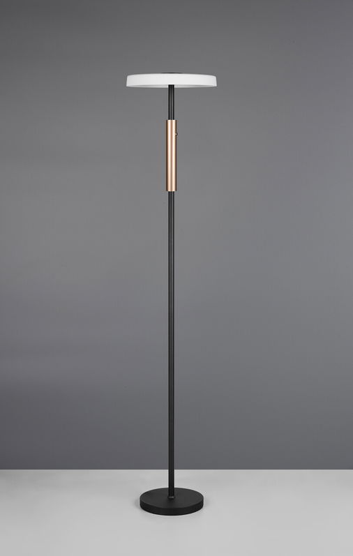 Lampadar Celeste, TRIO, 33x160 cm, 15W, 1x SMD LED, metal, negru/gri