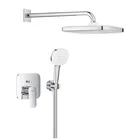 Set de dus fix si mobil incastrata, cu baterie monocomanda, crom, Grohe Cubeo cu Tempesta 250