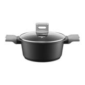 Oala cu capac Camel, Ambition, 20 cm, 2.4 L, aluminiu, negru/maro