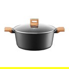 Oala cu capac Camel, Ambition, 28 cm, 6.4 L, aluminiu, negru/maro