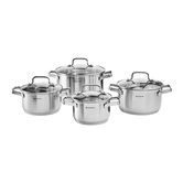 Set oale 8 piese Zen, Ambition, 16 cm/18 cm/20 cm/24 cm, otel/sticla, argintiu