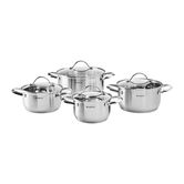 Set oale 8 piese Remi, Ambition, 16 cm/18 cm/20 cm/24 cm, otel/sticla, argintiu