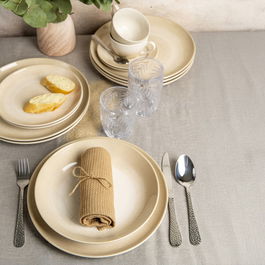 Serviciu de masa 18 piese, Playa, Ambition, ceramica, bej
