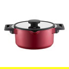 Oala cu capac Noel, Ambition, 20 cm, 2.6 L, aluminiu, visiniu/negru