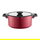 Oala cu capac Noel, Ambition, 24 cm, 4.7 L, aluminiu, visiniu/negru