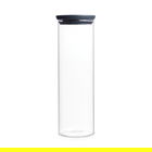 Recipient cu capac, Brabantia, Stackable, 10.4x32.1 cm, 1.9 L, sticla borosilicata, gri inchis