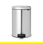 Cos de gunoi cu pedala, Brabantia, NewIcon Fingerprint Proof, 20 L, 38x29x46.7 cm, otel, argintiu