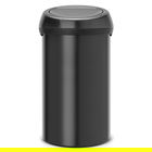 Cos de gunoi cu soft touch, Brabantia, Matt, 60 L, 40x40x71 cm, otel, negru mat