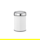 Cos de gunoi cu soft touch, Brabantia, White, cu fixare pe perete, 3 L, 18.4x18x28 cm, otel, alb