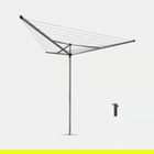 Uscator de rufe rotativ cu 3 brate, Brabantia, Essential Metallic, 30 m capacitate de uscare, 3 brate, otel, gri