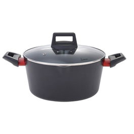 Oala cu capac Rosso, Luigi Ferrero, 28x13.5, 6.7 L, aluminiu presat