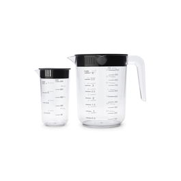 Set cana gradata pentru masurat 2 piese, Brabantia, Tasty+, 1 L, 250 ml, plastic, gri inchis
