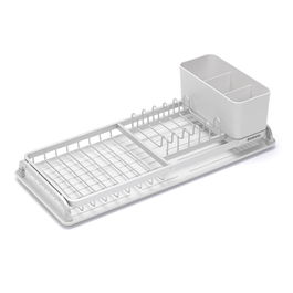 Scurgator vase cu suport tacamuri, Brabantia, SinkSide, 20x46.3x12.5 cm, aluminiu, gri deschis