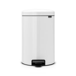 Cos de gunoi cu pedala, Brabantia, NewIcon Metal Bucket, 20 L, 38x29x46.7 cm, otel, alb