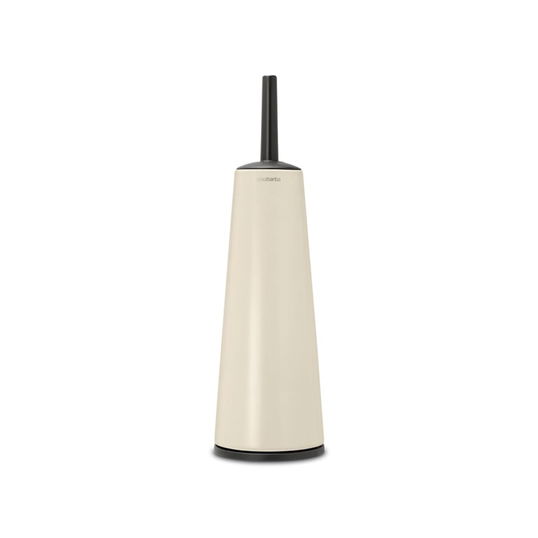 Perie de toaleta cu suport, Brabantia, ReNew, 12x12x42 cm, otel, bej