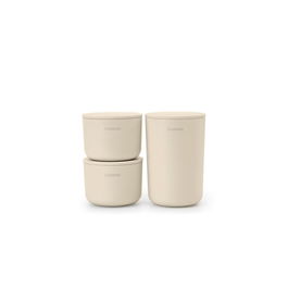 Set 3 recipiente de baie, Brabantia, Soft Beige, polipropilena, bej