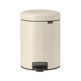 Cos de gunoi cu pedala, Brabantia, NewIcon, 5 L, 27.2x20.5x29.1 cm, otel, bej