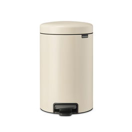 Cos de gunoi cu pedala, Brabantia, NewIcon, 12 L, 33.8x25.1x41.1 cm, otel, bej