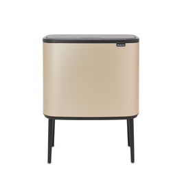 Cos de gunoi cu soft touch, Brabantia, Bo Touch Metallic, 36 L, 31.2x54x68 cm, otel, auriu