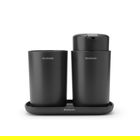 Set accesorii pentru baie 3 piese, Brabantia, Dark Grey, polipropilena, gri inchis