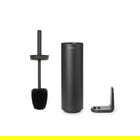 Perie de toaleta cu suport, Brabantia, MindSet Infinite Grey, 11x9.6x42 cm, otel, gri