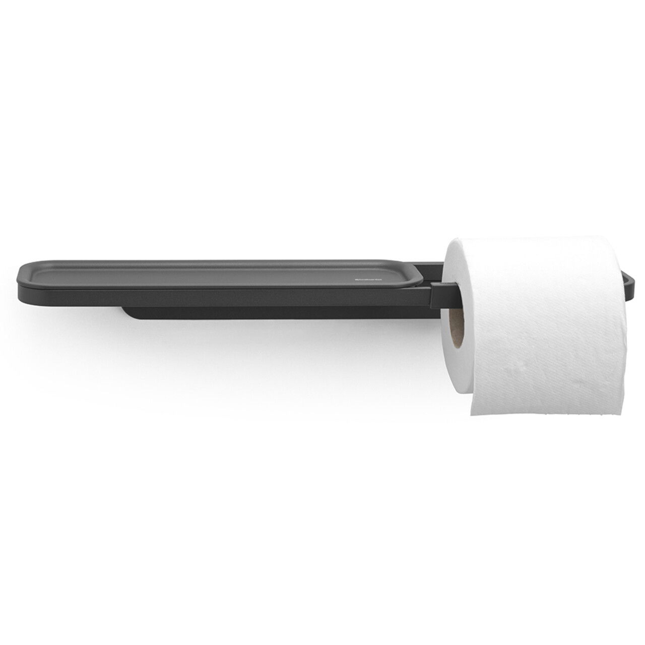 Suport hartie igienica cu raft depozitare, Brabantia, MindSet Infinite Grey, 42x9x4.5 cm, otel, gri