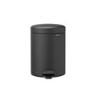 Cos de gunoi cu pedala, Brabantia, NewIcon Mineral Infinite Grey, 5 L, 27.2x20.5x29.1 cm, otel, gri