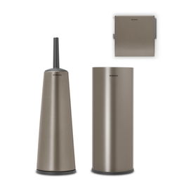 Set accesorii pentru baie 3 piese, Brabantia, Balance Platinum, otel, gri inchis