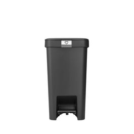 Cos de gunoi cu pedala, Brabantia, StepUp, 16 L, 29.6x22.3x41.1 cm, polipropilena, gri inchis
